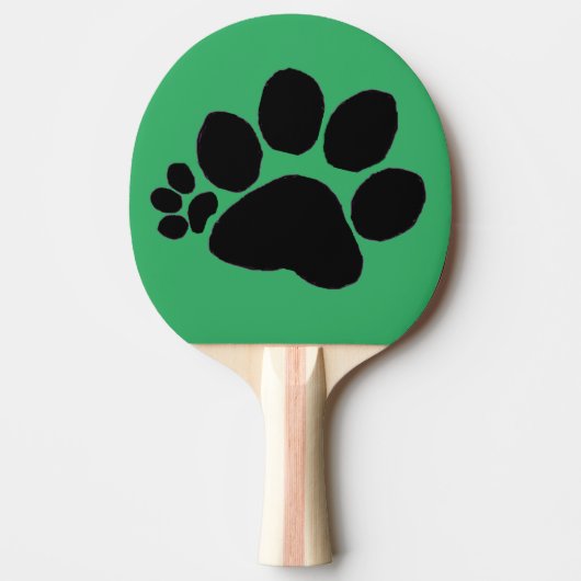 Pingpong Paddle - Polydactyl Pawprint op groen Tafeltennisbatje (Voorkant)