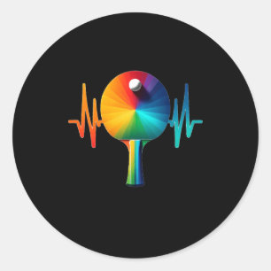 Pingpong pols tafeltennis hartslag ekg lang ronde sticker
