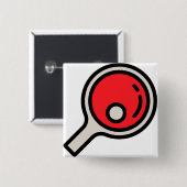 pingpong vierkante button 5,1 cm (Voorkant /achterkant)