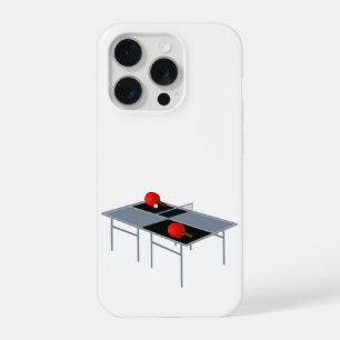 Pingpongtafel met bats en bal, iPhone 15 pro hoesje
