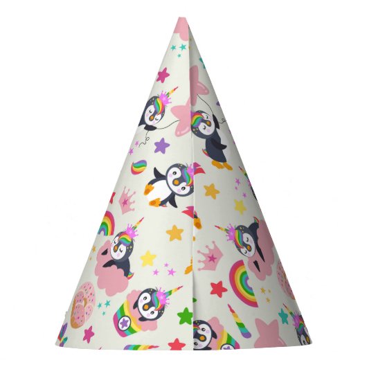 Pinguim Unicórnio Feesthoedjes (Achterkant)