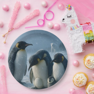 Pinguïn 22,9 cm ronde papieren bord