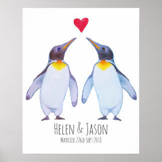Pinguïn - aangepaste namen voor weddenschappen met poster