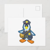 Pinguïn als agente met handtas briefkaart (Voorkant / Achterkant)