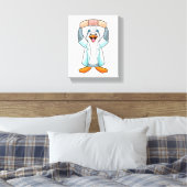 Pinguïn als arts met gips canvas afdruk (Insitu (Slaapkamer))