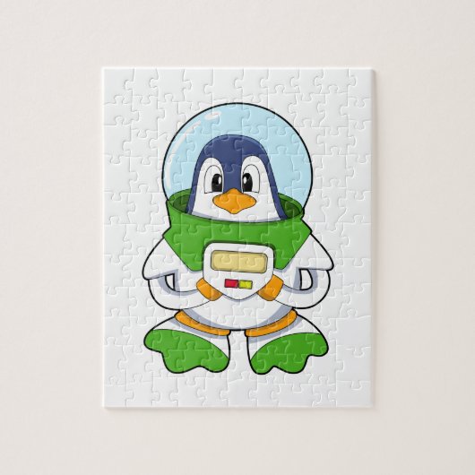 Pinguïn als astronaut met kostuum legpuzzel (Verticaal)