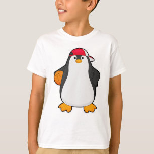 Pinguïn als Basketballspeler met Basketball T-shirt