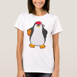 Pinguïn als Basketballspeler met Basketball T-shirt