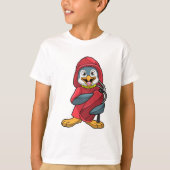Pinguïn als brandweerman met blusapparaat t-shirt (Voorkant)