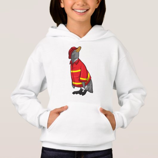 Pinguïn als brandweerman met Helmet (Voorkant)