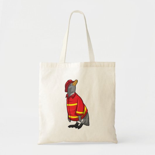 Pinguïn als brandweerman met Helmet Tote Bag (Voorkant)