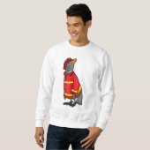 Pinguïn als brandweerman met Helmet Trui (Voorkant volledig)