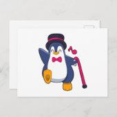 Pinguïn als bruidegom met stropdas briefkaart (Voorkant / Achterkant)