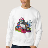 Pinguïn als fietser met motorfiets trui (Voorkant)