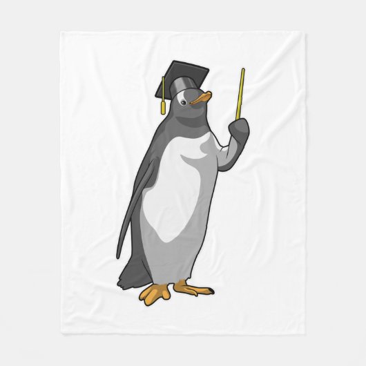 Pinguïn als leraar met wijzer fleece deken (Voorkant)