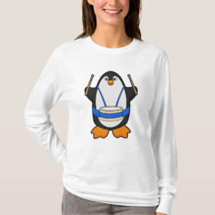 Pinguïn als muzikant met rum t-shirt