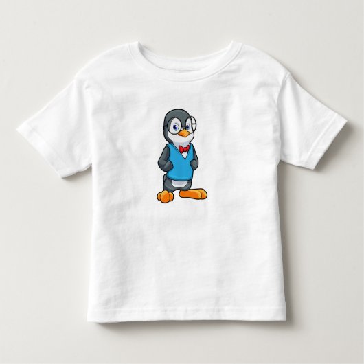 Pinguïn als Nerd met bril Kinder Shirts (Voorkant)