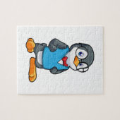 Pinguïn als Nerd met bril Legpuzzel (Horizontaal)