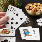 Pinguïn als Nerd met bril Pokerkaarten (Insitu)