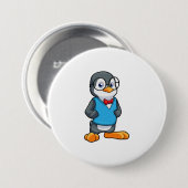 Pinguïn als Nerd met bril Ronde Button 7,6 Cm (Voorkant /achterkant)