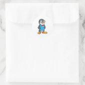 Pinguïn als Nerd met bril Ronde Sticker (Tas)