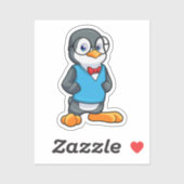 Pinguïn als Nerd met bril Sticker (Vel)