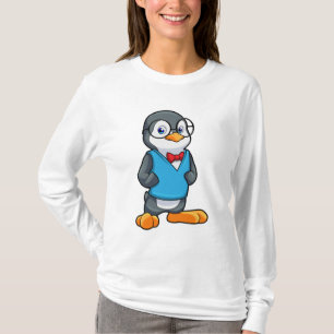 Pinguïn als Nerd met bril T-shirt