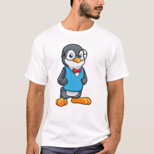 Pinguïn als Nerd met bril T-shirt