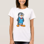 Pinguïn als Nerd met bril T-shirt (Voorkant)