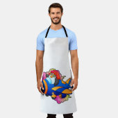 Pinguïn als piloot met vliegtuig schort (Gedragen)