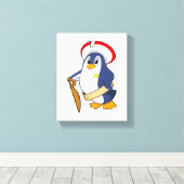 Pinguïn als piraat met Pet Canvas Afdruk (Insitu (Houten vloer))