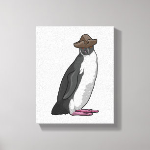 Pinguïn als piraat met Pet Canvas Afdruk