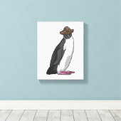 Pinguïn als piraat met Pet Canvas Afdruk (Insitu (Houten vloer))