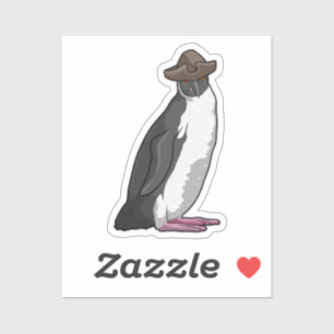 Pinguïn als piraat met Pet Sticker