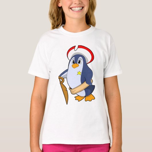Pinguïn als piraat met Pet T-shirt (Voorkant)