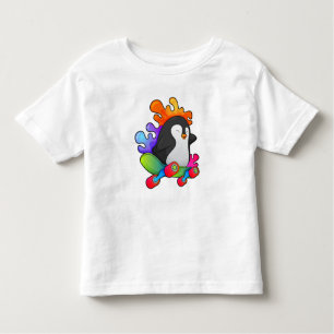 Pinguïn als Skater met skateboard Kinder Shirts