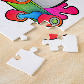 Pinguïn als Skater met skateboard Legpuzzel (Zijkant)