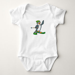 Pinguïn als skiër en Pet Romper