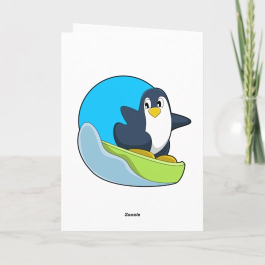 Pinguïn als snowboarder met Sonowboard.PNG Kaart (Achterkant)