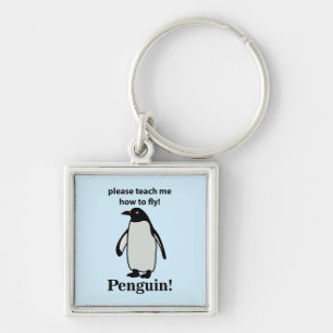 Pinguïn Alsjeblieft Leer Me Vliegen Grappige Pingu Sleutelhanger