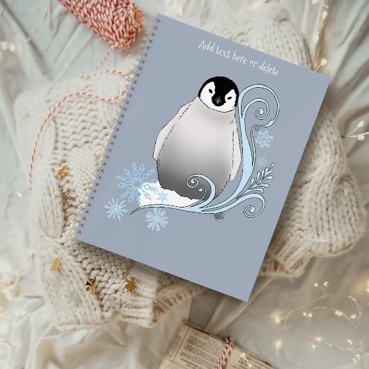 Pinguïn Art Nouveau Sneeuwvlokken Notitieboek