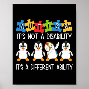 Pinguïn Autism is geen handicap maar een verschil Poster