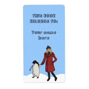 Pinguïn Awareness Day, verzendlabel/boekborden Etiket