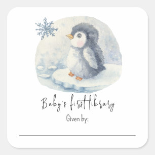 Pinguïn - Baby's eerste bibliotheek Vierkante Sticker