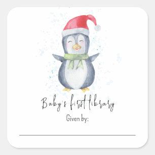 Pinguïn - Baby's eerste bibliotheek Vierkante Sticker