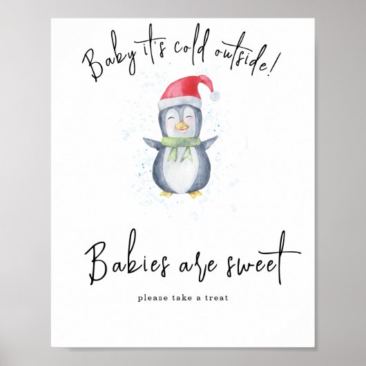 Pinguïn - Baby's zijn zoet Poster (Voorkant)