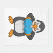 Pinguïn bij Boxing met boxinghandschoenen Fleece Deken (Voorkant (Horizontaal))