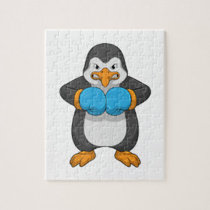 Pinguïn bij Boxing met boxinghandschoenen Legpuzzel