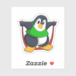 Pinguïn bij fitness met afneemtouw.PNG Sticker