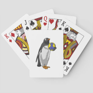 Pinguïn bij handbalsporten pokerkaarten